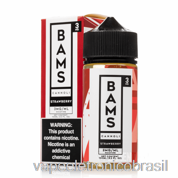 Cannoli De Morango Vape Eletrônico - Cannoli De Bam Bam - 100ml 6mg